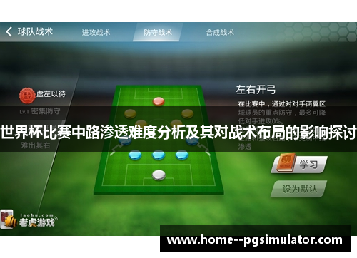 世界杯比赛中路渗透难度分析及其对战术布局的影响探讨